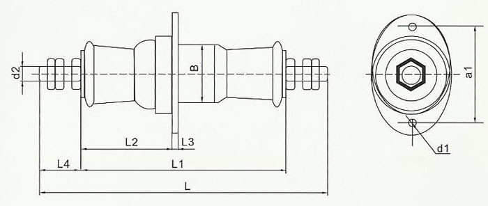 CC、CB-10/200-1500A圆铜棒户内高压穿墙套管